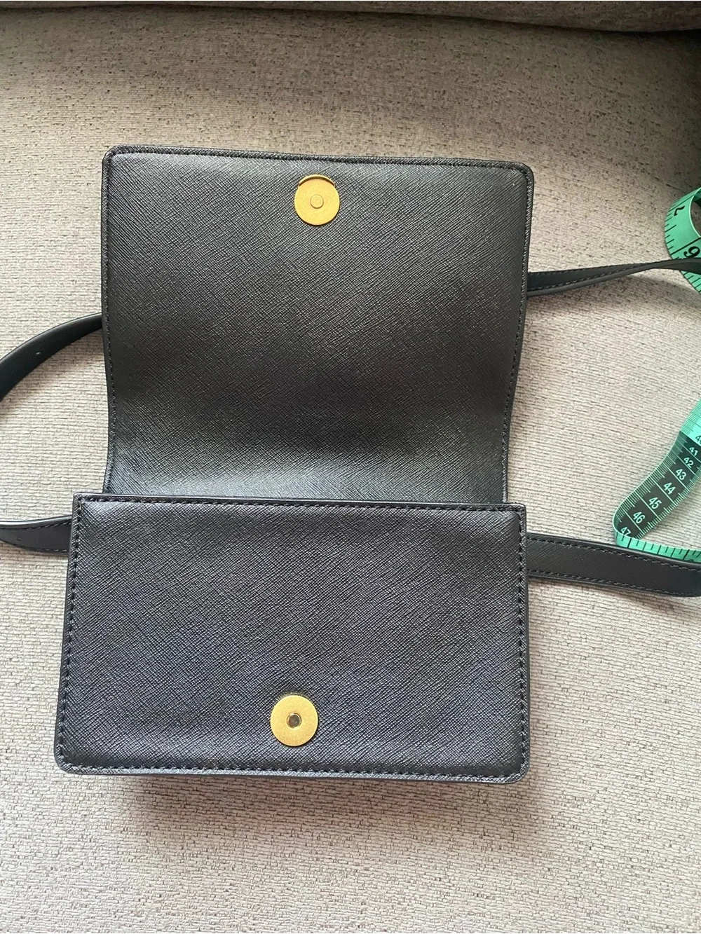 DKNY Black Leather Logo Belt Bag with Gold Hardware